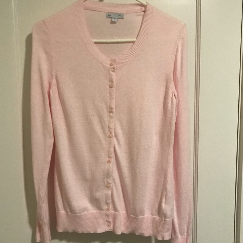GAP Pink Cotton Buttoned Sweater Cardigan M